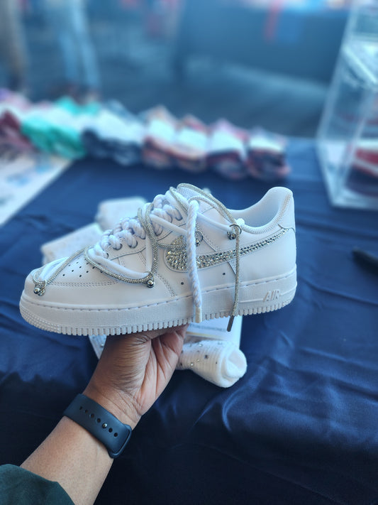 Blinged Swoosh + Custom Laces