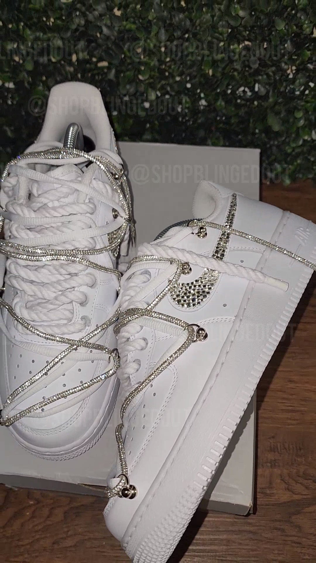 Blinged Swoosh + Custom Laces