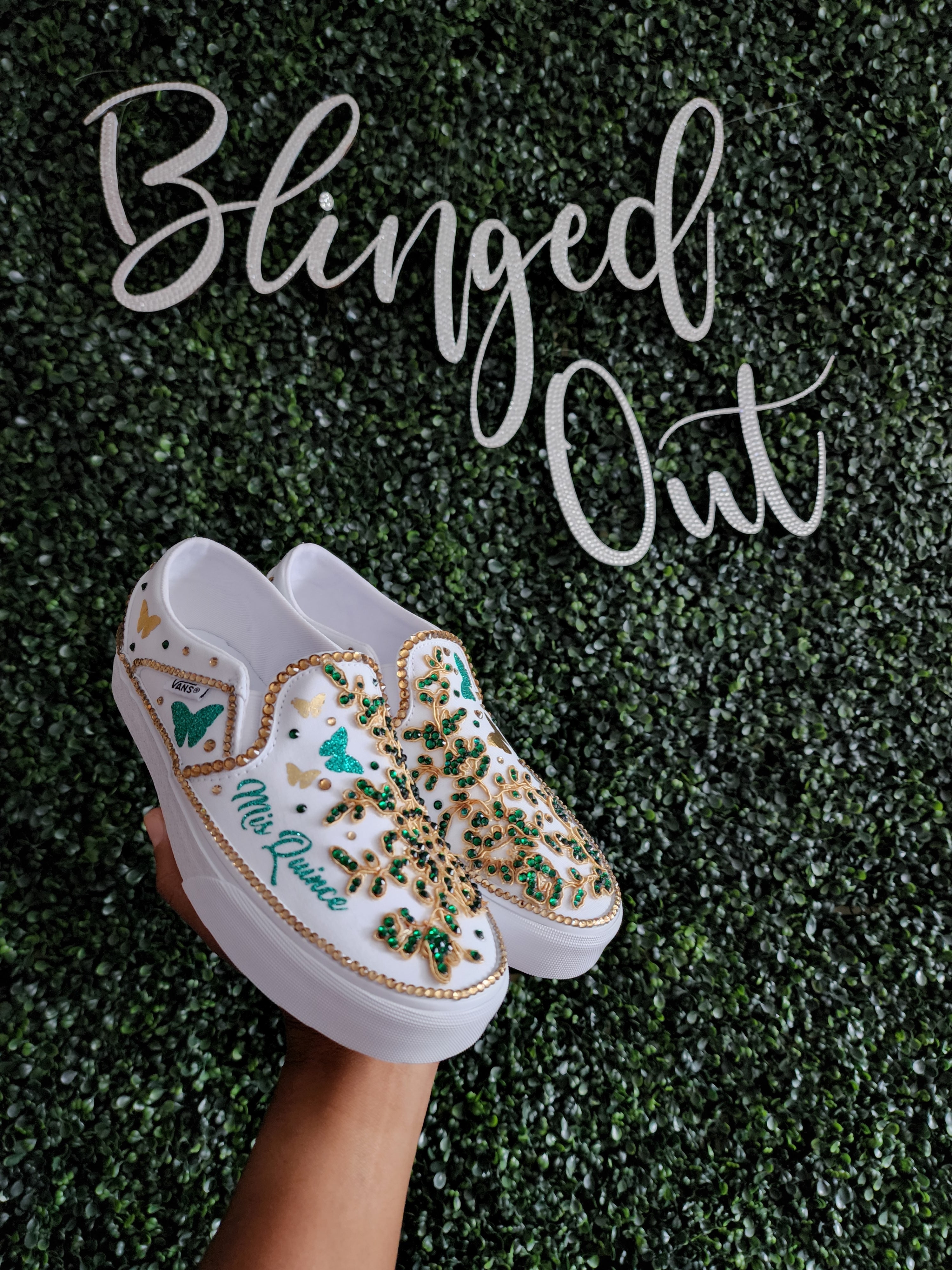 Bling Slip Ons â Blinged Out