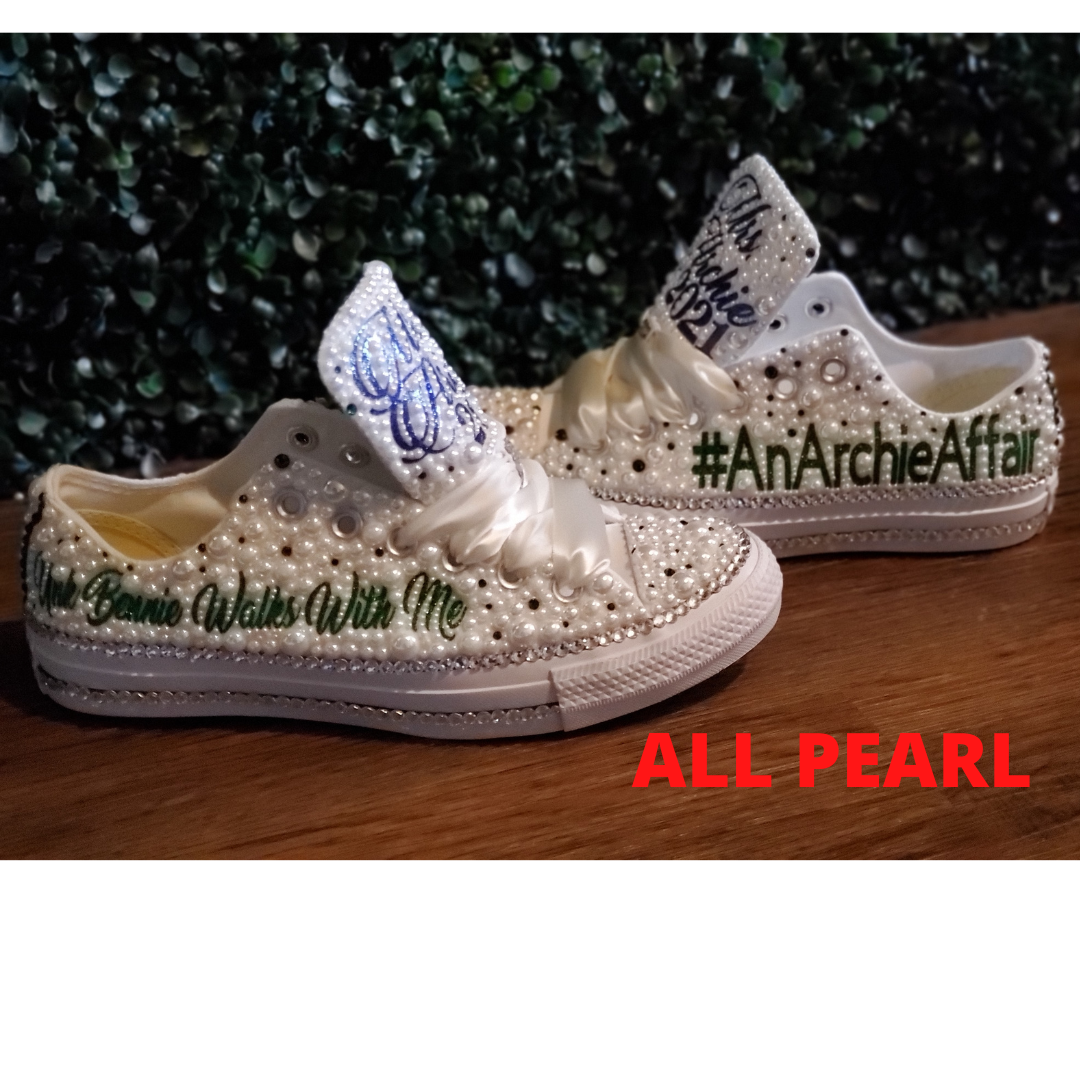 FLASH SPECIAL - All Pearl, Pearl and Bling Toe or Pearl and Bling Chucks - Low Tops