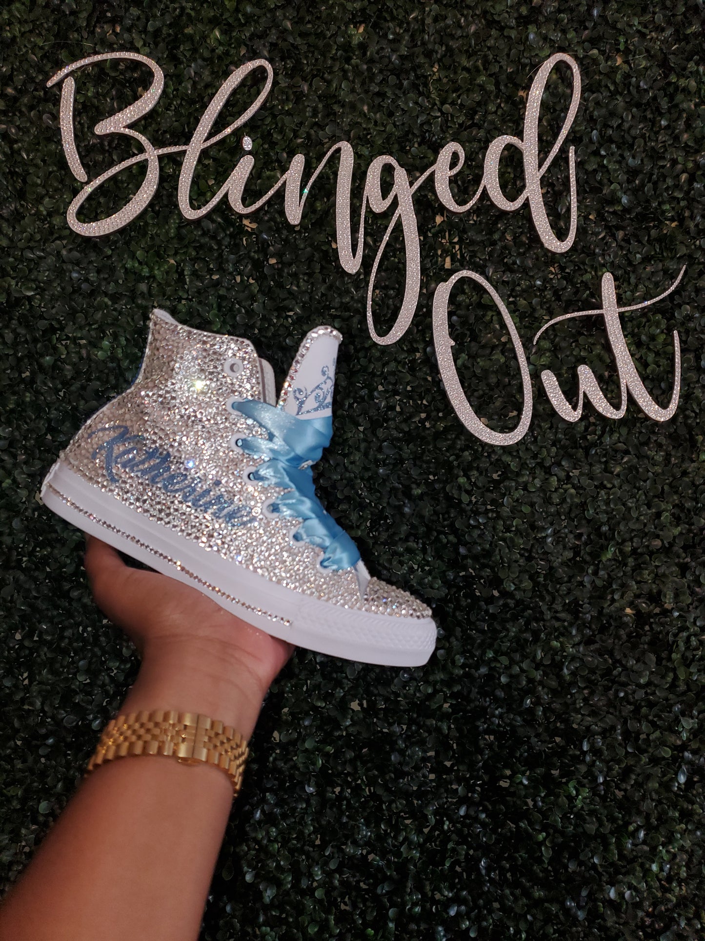 All Over Blinged Chucks -High Tops