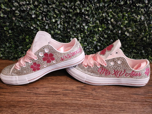 All Over Blinged Chucks - Low Tops