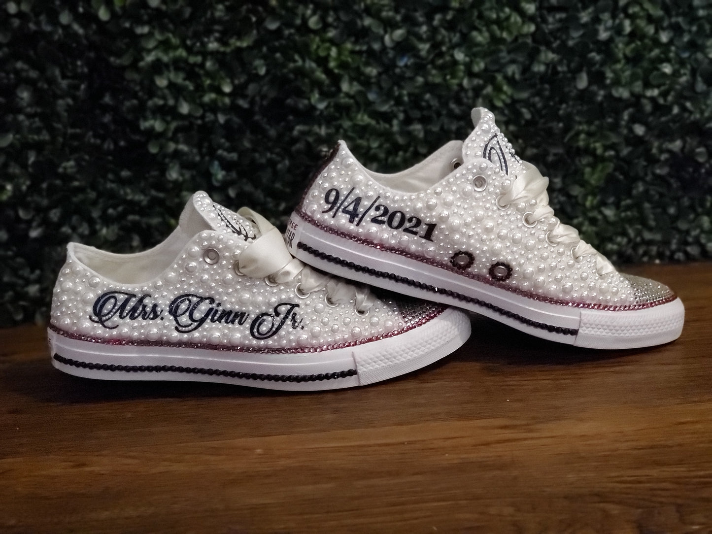 All Pearl and Bling Toe Converse - Low Tops